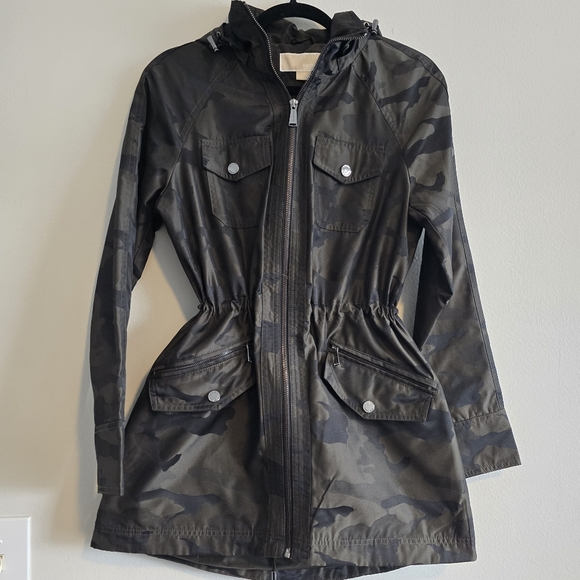 Michael Kors Camouflage Hooded Jacket XS - Picture 1 of 8